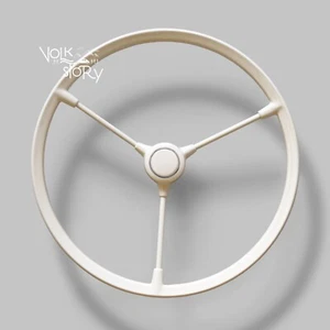 VOLKSWAGEN VW oval beetle 1949 - 1957 early 3 Spoke Steering Wheel ivory no logo - Picture 1 of 2
