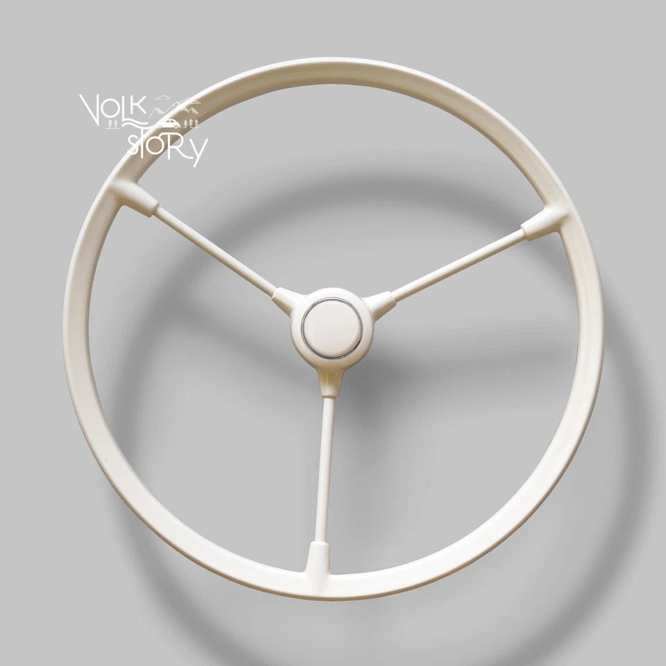 Volante VOLKSWAGEN VW escarabajo ovalado 1949 - 1957 temprano 3 radios marfil sin logotipo Foto 1 de 2