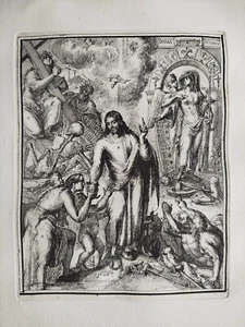 On Christ # Original Print R. de Hooghe Hieroglyphica # 1735 - Picture 1 of 2