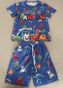 Garten Of BanBan T-Shirt & Shorts Kids Size XS 2 Piece Set Blue/Multicolor - Picture 1 of 9