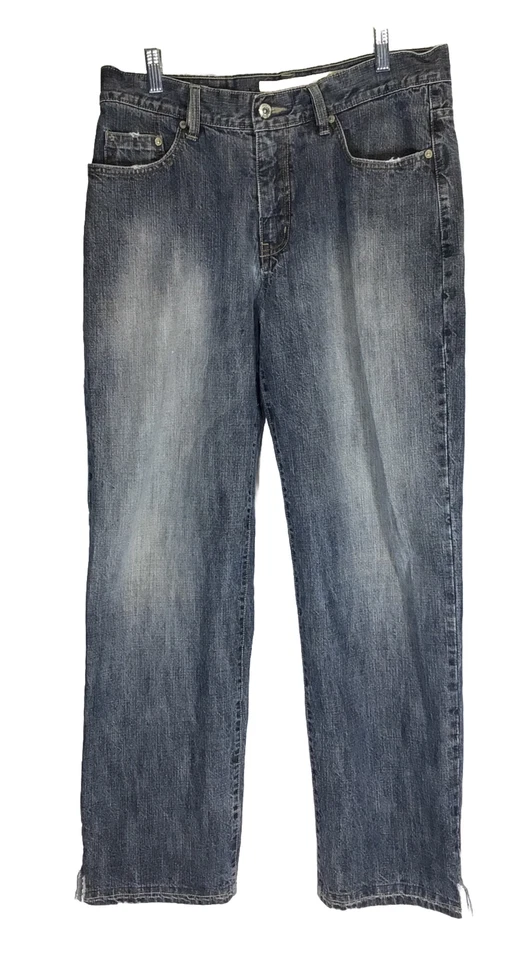 Pantalones de mezclilla Indigo Star para hombre 34x32 desgastados pierna recta lavado medio Foto 1 de 4