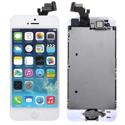 For iPhone 5 White LCD Display Touch Screen Digitizer Replacement + Home Button - Image 1 of 4