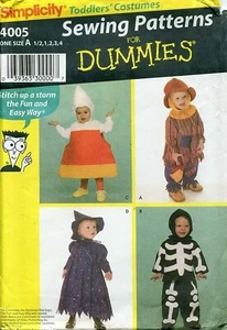 Simplicity Sew Pattern 4005 TODDLER CHILD Candy Corn, Scarecrow, Witch, Skeleton - Picture 1 of 9
