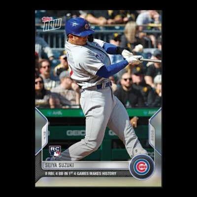 2022 Topps Now #40 Seiya Suzuki Cubs RC (PR-4,592) - Image 1 of 2