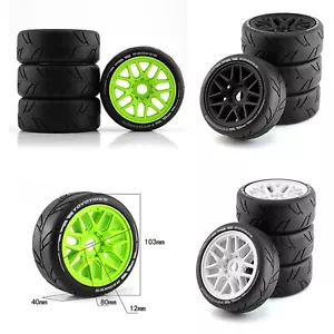 4X Tire For Racing Road 17MM Combiner 1/8 Rally WRC FS Racing Flat Run GT RC Car - Picture 1 of 8