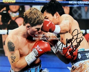 Foto firmada por MANNY PACQUIAO 10 pulgadas x 8 pulgadas 'GANCHO IZQUIERDO' Team Pac Cert HATTON (TIENDA) - Imagen 1 de 4
