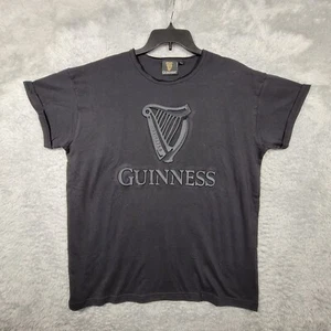 Guinness Beer Shirt XL Black Embossed Graphic Logo Short Sleeve Storehouse Exclu - Picture 1 of 8