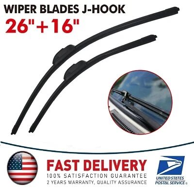 Front Wiper Blades Set fit for Subaru WRX STI 2015-2018 Windshield J-Hook 26"16” - Imagem 1 de 4