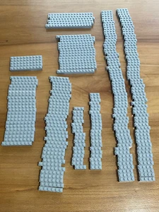 LEGO Light Bluish Gray BRICK LOT OF 243 1X3 1X4 1X6 1X8 1x10 1x12 1x16 PART - Picture 1 of 6
