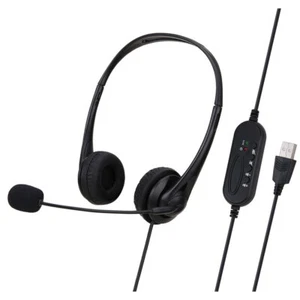 USB Headset with Microphone Noise Cancelling Computer Headphone for PC Chat Call - Picture 1 of 18