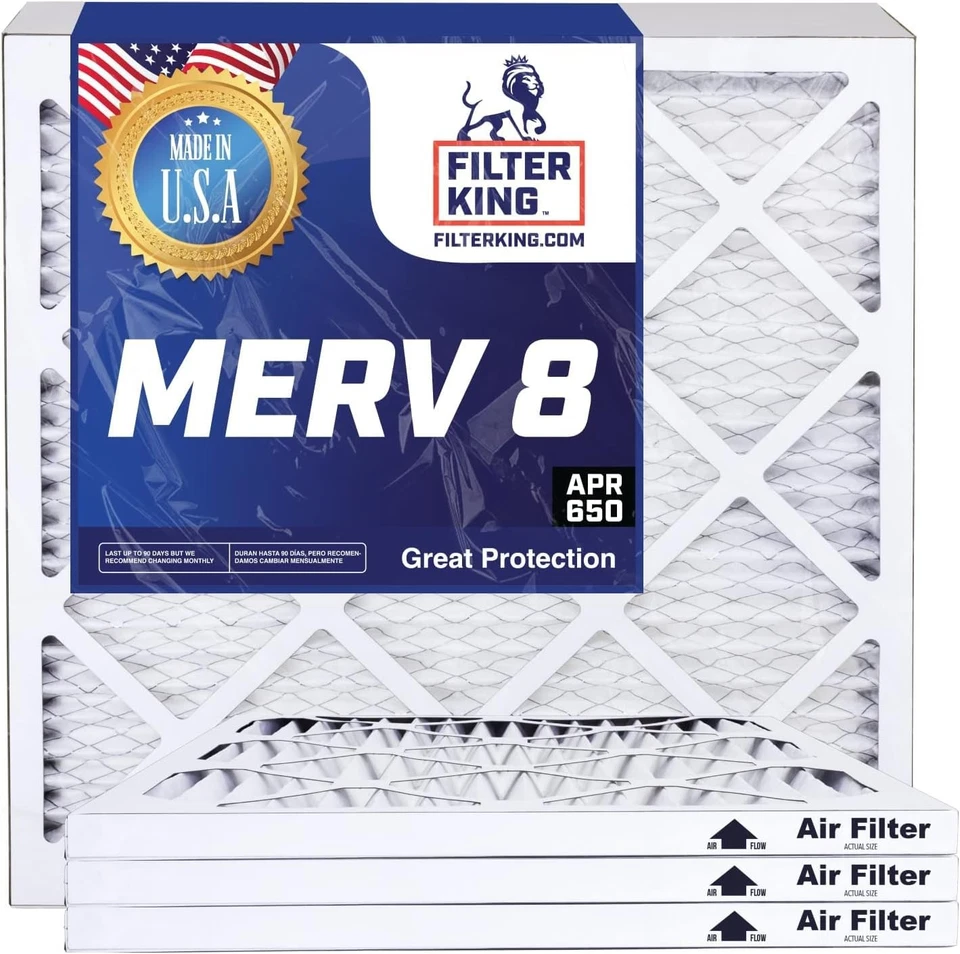 Filter King 10x10x1 Air Filter 6-PACK MERV 8 Actual Size 9.5 x 9.5 x .75" - Image 1 of 4