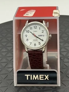 Timex Indigo Armbanduhr Tag Datum Echt Lederarmband - Bild 1 von 6