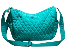Vera Bradley Quilted Crossbody Bag Teal Purse Zipper Multiple Pockets Nice Size - Picture 1 of 4