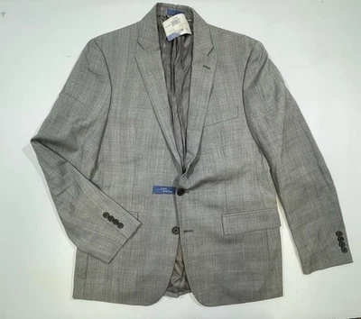 Ryan Seacrest Men’s Grey 100% Wool 2 Button Suit Coat Jacket Separates 40 Reg - Image 1 of 4
