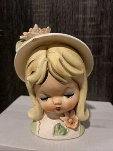HTF Vintage Nancy Pew Giftwares Co Planter Lady Girl Head Vase Inarco Napco - Picture 1 of 7