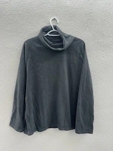Appleseeds Womens Shirt Size Petite XL Gray Long Sleeve Crowl Neck Fleece - Picture 1 of 12