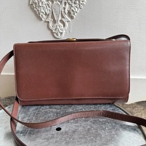 Bolso Bandolera COACH Carnegie Cuero Grano Completo Italia Vintage Marrón Latón Cartera - Imagen 1 de 12