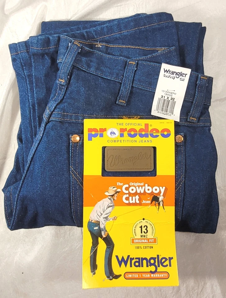 Wrangler 13MWZ Boys Size 32 X 23 Dark Wash Jeans Tag 35x30