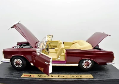 Modellino auto 1:18 mercedes benz 280 SE Maisto diecast modellismo statico car - Immagine 1 di 4