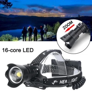 XHP160 Powerful Zoom LED Headlamp Rechargeable USB Headlight for Fishing/Hunting - Picture 1 of 12