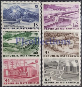 N884- AUSTRIA 1962 ENERGIA ELETTRICA NAZIONALE FULL SET 6 STAMPS MNH - Picture 1 of 1