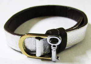 KEEP COLLECTIVE Single Leather Metallic Band Gunmetal/Chocolate New Without Tag - Picture 1 of 1