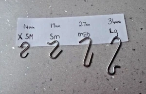 *S HOOKS FOR RESTRINGING DOLLS Pack 10 choice of sizes* - Picture 1 of 3