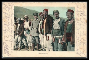 Postal, Macedonia tipos de agricultores macedonios con oficial alemán; XT 550000 - Imagen 1 de 2