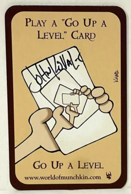 Tarjeta Promocional Munchkin "Sube A Level" Firmada a Mano Autografiada John Kovalic Gen Con Foto 1 de 3