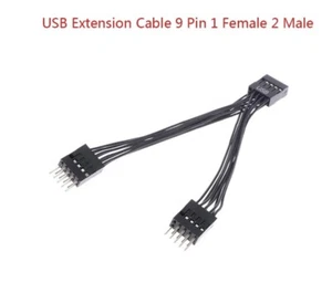 USB Extension Cable 9 Pin 1 Female 2 Male Y Split - A0005 - Picture 1 of 9