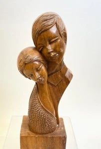 Wooden Sculpture of a Man & Woman 15x7x4 - Picture 1 of 6