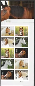Scott #5895c IMPERFORADO (SIN TROQUELADO), Caballos PLACA Bloque de 10, MNH - Imagen 1 de 1