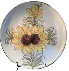 Lavorato E Dipinto A Mano Large Round Plate Hand Painted Sunflowers Vintage