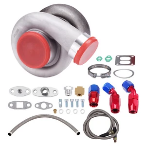 Turbo Gt45 Turbocharger For 3.0l-6.0l Engine+oil Feed Line+oil Drain Return Line - Picture 1 of 12