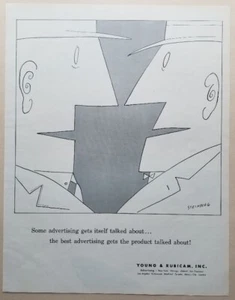 Saul Steinberg Cartoon Drawing 1954 Young & Rubicam Ad - Picture 1 of 3