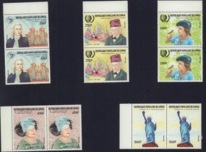 CONGO 1985 735-739 PAIR SET BACH STATUE OF LIBERTY MINT MNH - Picture 1 of 1