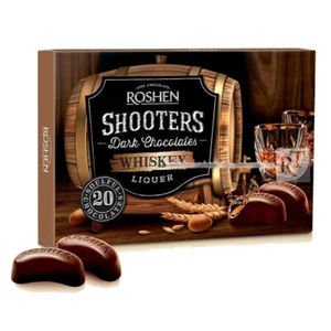 Ukrainian Box Sweets ROSHEN "Shooters" Chocolate Candy with Whiskey Liqueur 150g - Picture 1 of 3