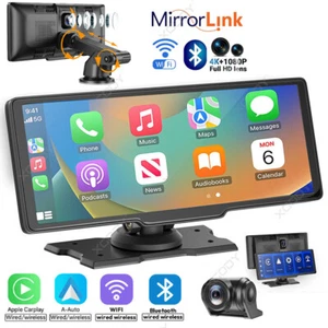 10.26" Wireless Carplay & Android Auto Dash Cam WIFI GPS Navigation Car & Truck - Picture 1 of 15