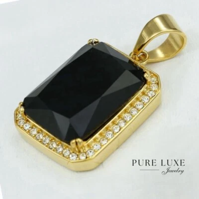 Colgante Mujer Acero Inoxidable, Circonita Cúbica Roja 44mm Negro*Bañado en Oro.Caja Foto 1 de 4