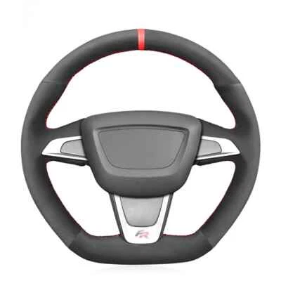 Cubierta de volante de gamuza sintética para Seat Ibiza (6J) (FR|CUPRA) 2012 2013-2015 Foto 1 de 4