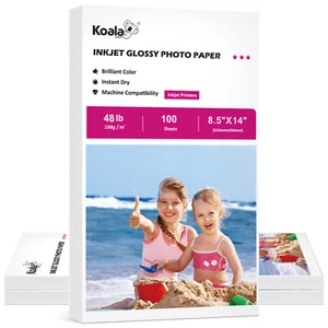 200 Sheets Koala Photo Paper 8.5x14 Glossy Legal Photo Paper 48lb Inkjet Printer - Picture 1 of 12