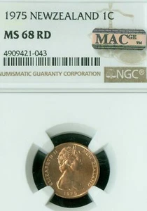 1975 NEW ZEALAND CENT NGC MAC MS68 RD PQ SOLO FINEST SPOTLESS  * - Picture 1 of 2