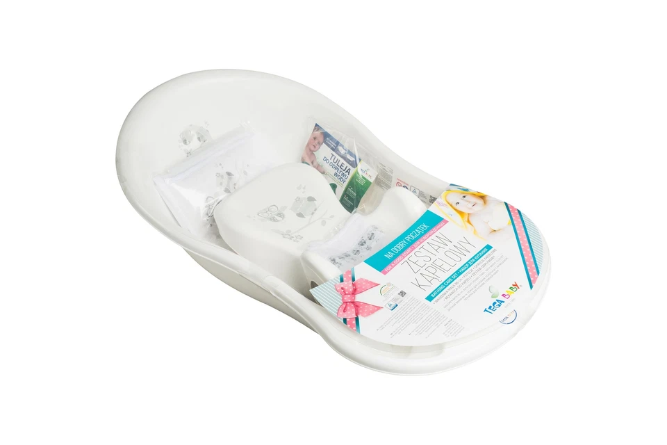 Babybadewanne Badesitz BADEPFLEGESET EULE 86CM Kapuzenhandtuch Badehandschuh Neu - Bild 1 von 1