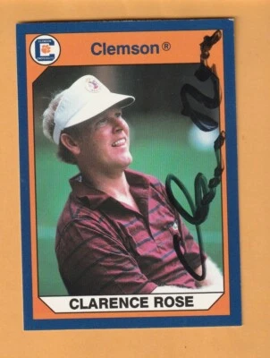 Clarence Rose Clemson Tigers AUTO Signed 1990 Card Goldsboro North Carolina 9U - Image 1 of 2