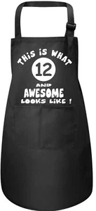 12th Birthday Gift Baking Cooking Crafting Apron Twelvth Birthday Present Age 12 - Picture 1 of 5