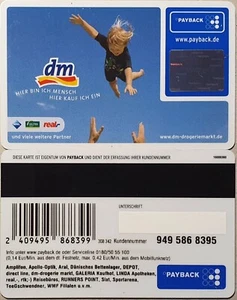Payback Karte " dm-drogerie markt " - Kennung : 16000360 (009-1c) - Bild 1 von 1