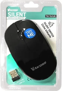 Vakoss TM-741 Silent Optical PC Maus schwarz Laptop Tablet geräuschlos Büro - Bild 1 von 3