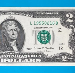 1955 February 16 : L 19550216 B $2 Two Dollar Bill 70th BIRTHDAY Anniversary - Picture 1 of 3