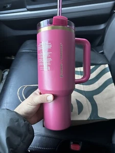 Starbucks Berry Pink Glitter Stanley Tumbler (40 oz) Holiday 2024 Out Of Stock - Picture 1 of 3