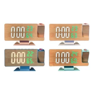 Desk Digital Projection Alarm Clock with Large LED Display Temperature Humidity - Picture 1 of 12